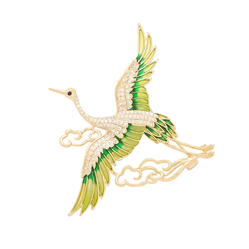 Mens Fashion Trend 2026 - 1Pc Exquisite Crane Brooch for Men