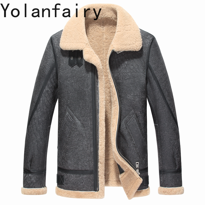 YOLANFAIRY Real Leather Jacket - Men'S Fashion Zipper Jacket ulasan dan harga