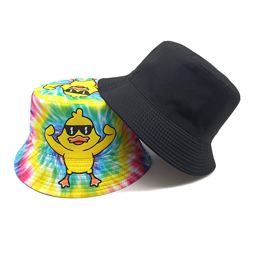 Funny Cartoon Duck Print Bucke - Mens Fashion Bucket Hat ulasan dan harga