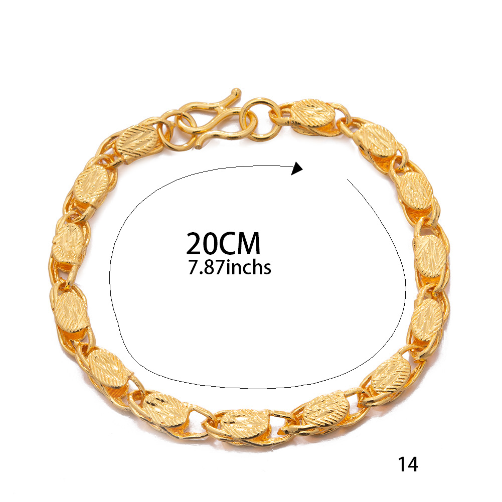 20CM Trendy Gold Color Men Bra - Dubai Men'S Fashion ulasan dan harga