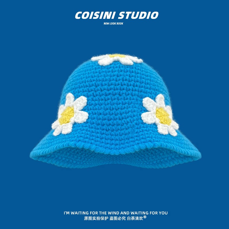 Retro Flower Patch Knitted Buc - Mens Fashion Bucket Hat ulasan dan harga