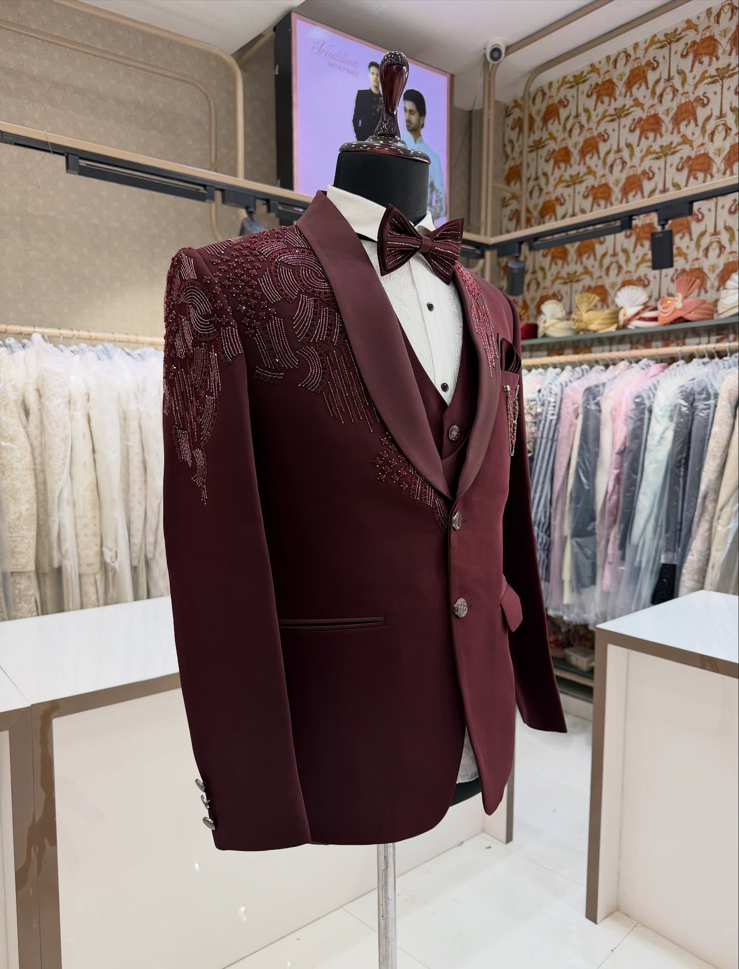 3 Pieces Groom Wedding Tuxedos - Men'S Fashion Zipper Jacket ulasan dan harga