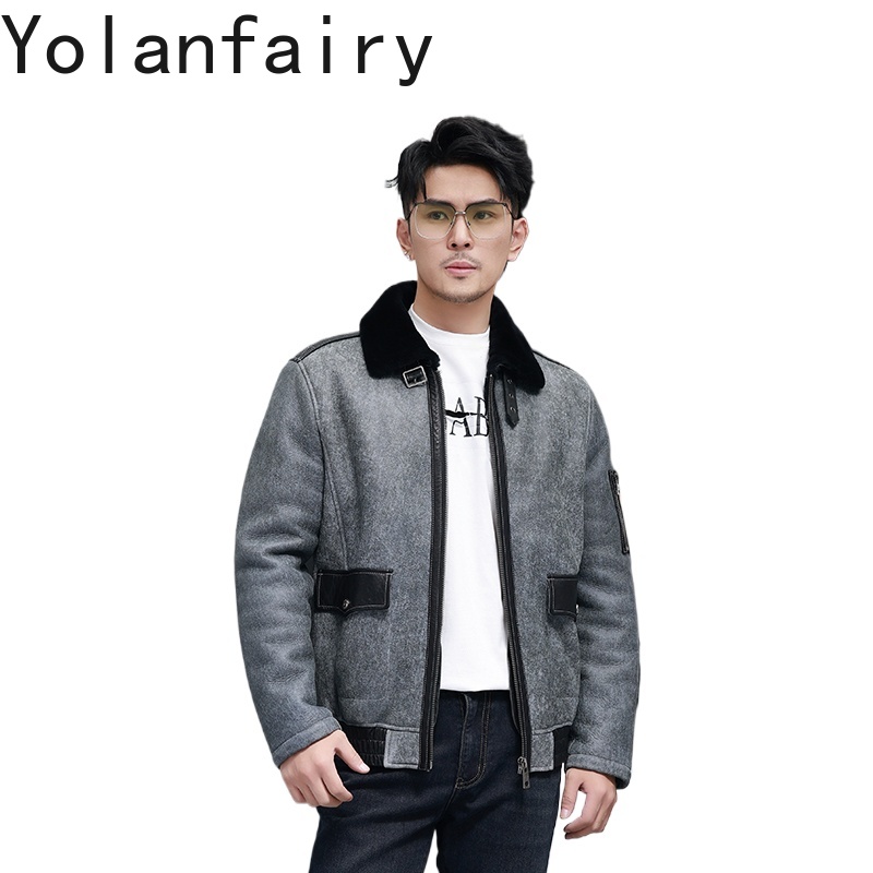 YOLANFAIRY Short Natural Fur C - Men'S Fashion Zipper Jacket ulasan dan harga