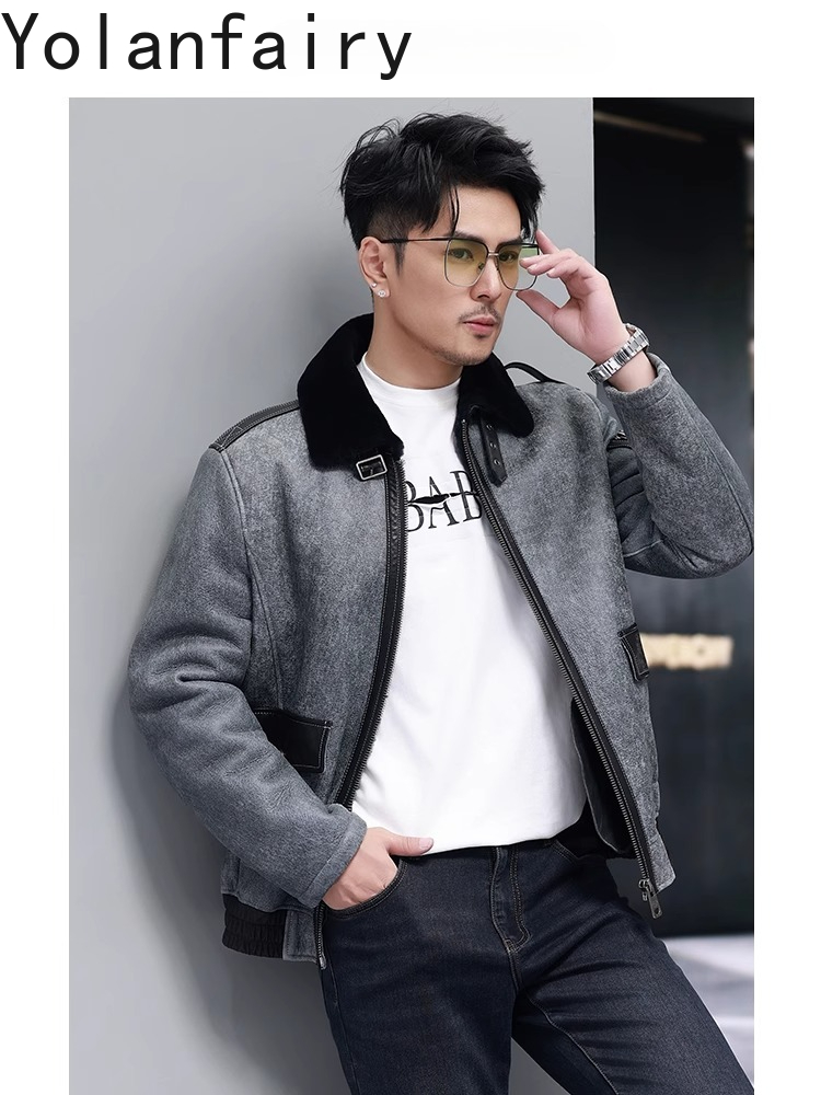 YOLANFAIRY Short Natural Fur C - Men'S Fashion Zipper Jacket ulasan dan harga