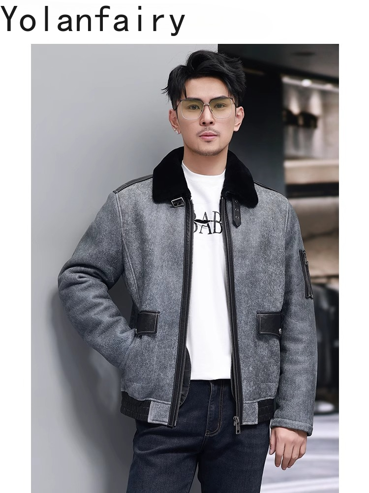 YOLANFAIRY Short Natural Fur C - Men'S Fashion Zipper Jacket ulasan dan harga