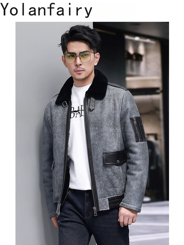 YOLANFAIRY Short Natural Fur C - Men'S Fashion Zipper Jacket ulasan dan harga