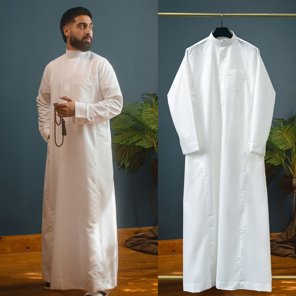 Muslim Men Jubba Thobe Zipper  - Dubai Men'S Fashion ulasan dan harga