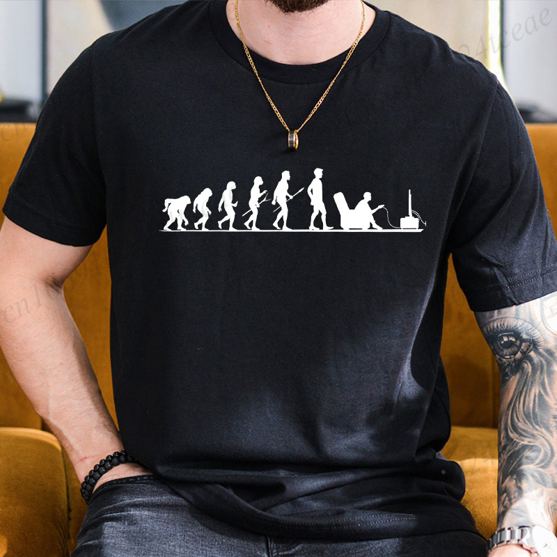 Summer Men's T Shirt Evolution - Men'S Fashion Evolution ulasan dan harga