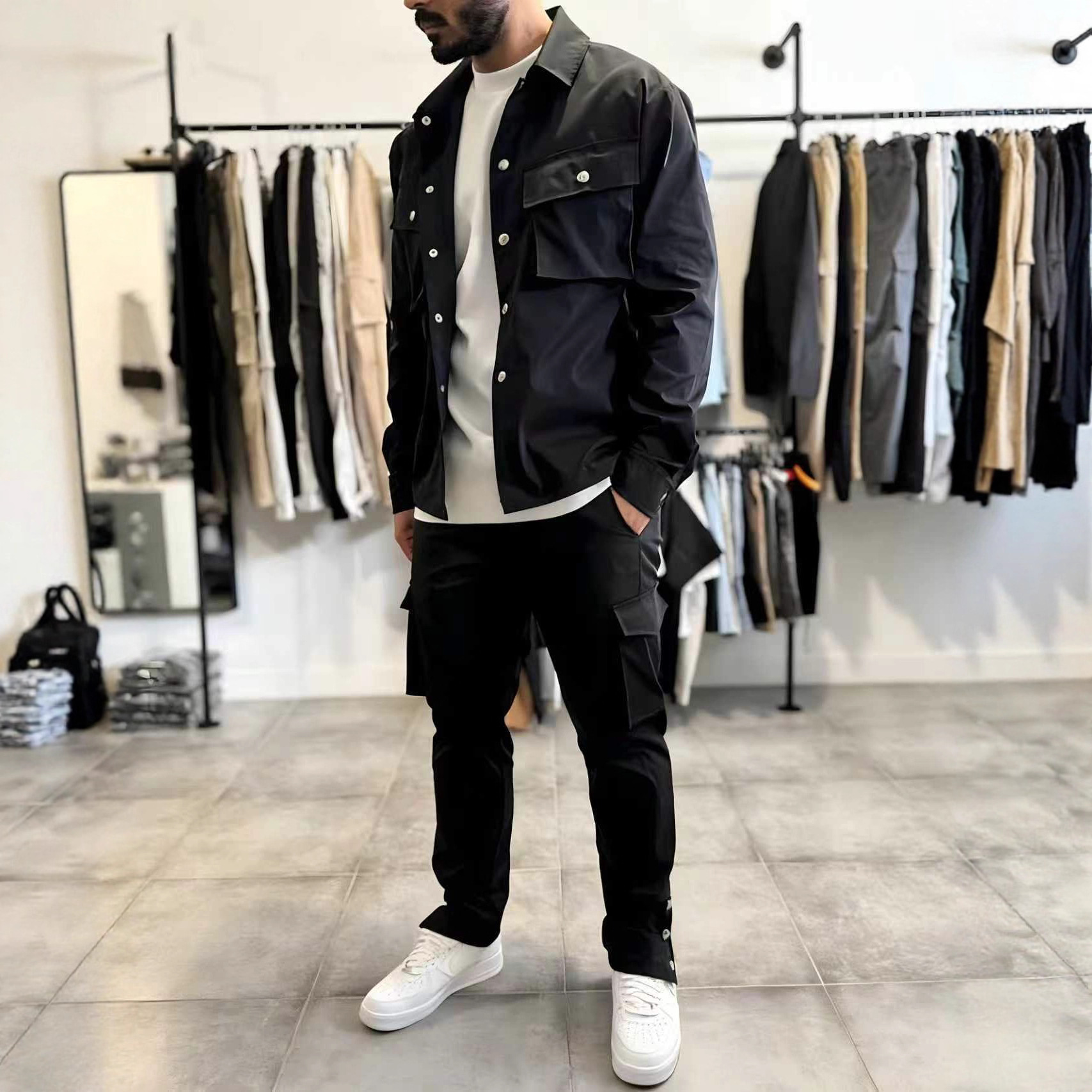 Fashion Men's Casual Tooling M - Men'S Fashion Zipper Jacket ulasan dan harga